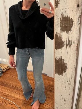 wild fable Black Cropped Cowl Neck Sweater